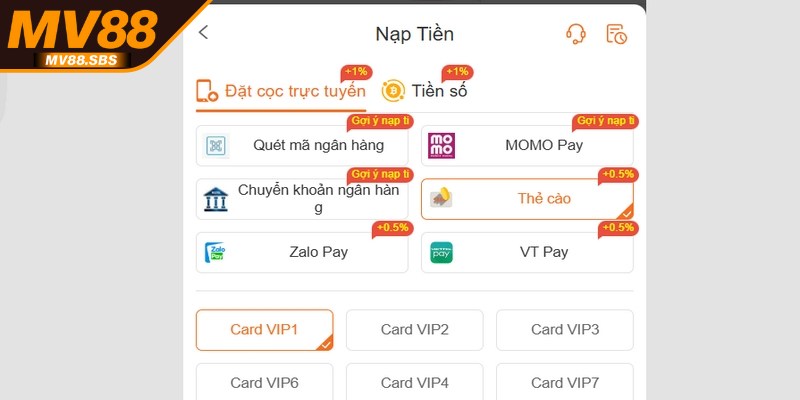 Áp dụng những mẹo sau sẽ giúp bạn nạp tiền vào MV88 nhanh chóng