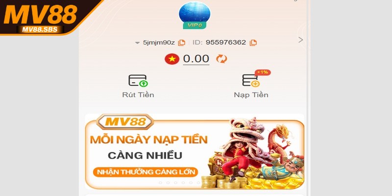 MV88 yêu cầu tài khoản nhận tiền phải trùng với nick đã đăng ký