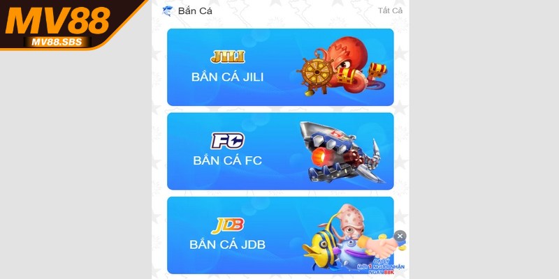 Bắn cá là chuyên mục giải trí được nhiều người lựa chọn tại MV88